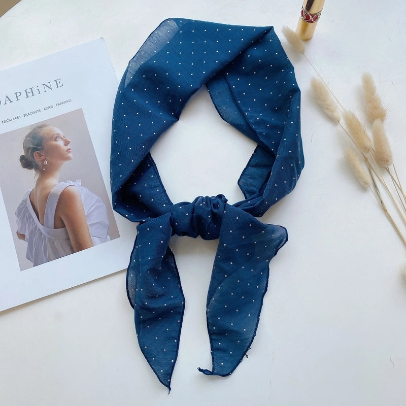 Women's Minimalist Color Block Polyester Printing Silk Scarf
