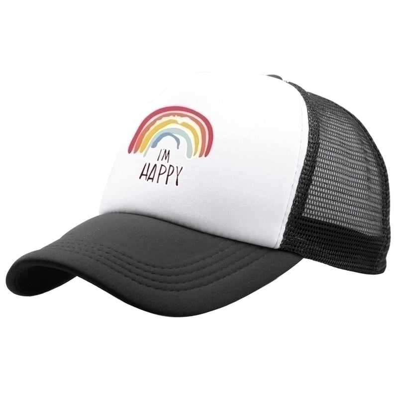 Unisex Minimalist Letter Rainbow Curved Eaves Baseball Cap