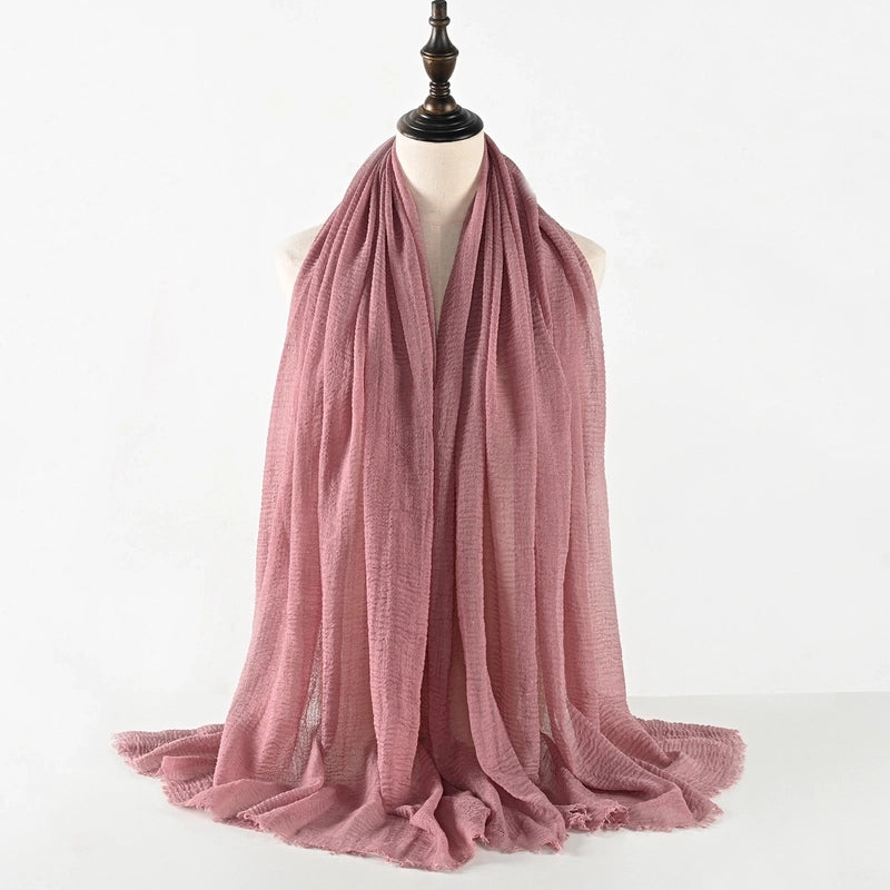 Women's Vacation Minimalist Solid Color Cotton Silk Scarf