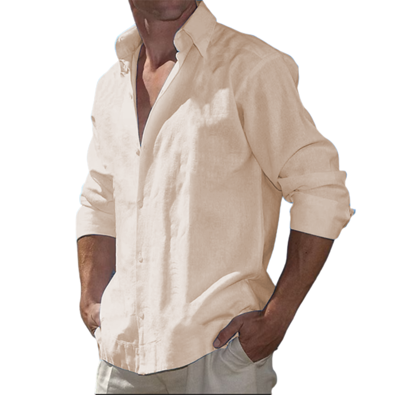 9-Pack  2023 Men's  Cotton Linen Casual Long Sleeve Shirt