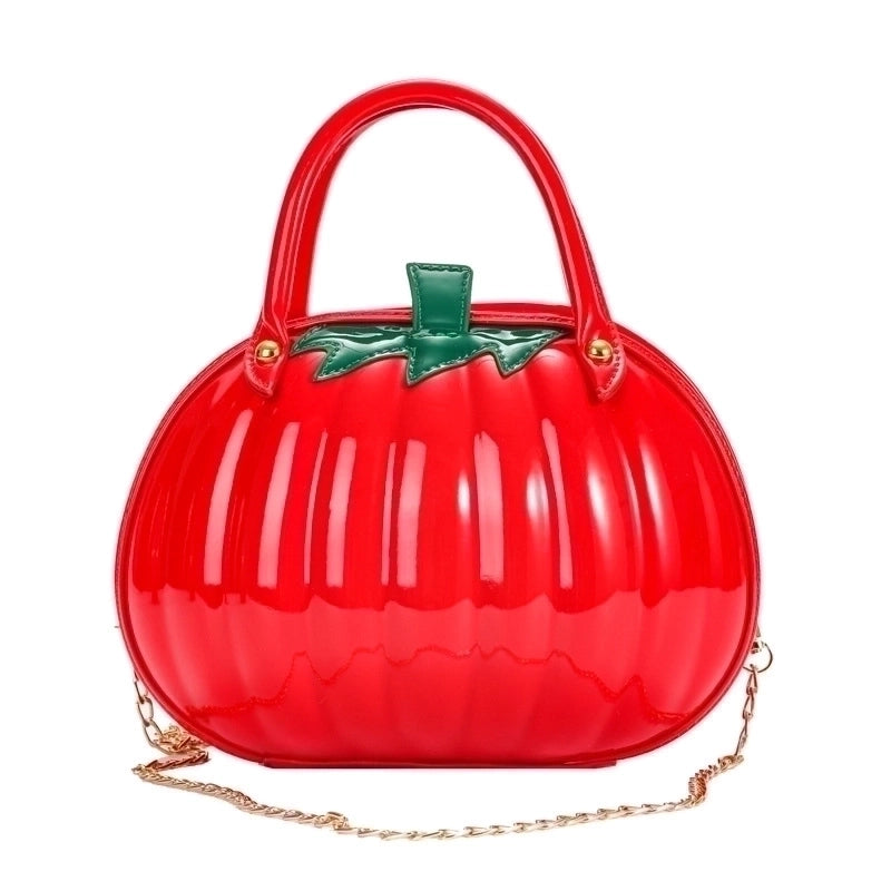 Halloween Women's Medium Pu Leather Pumpkin Streetwear Zipper Shoulder Bag Handbag Chain Bag