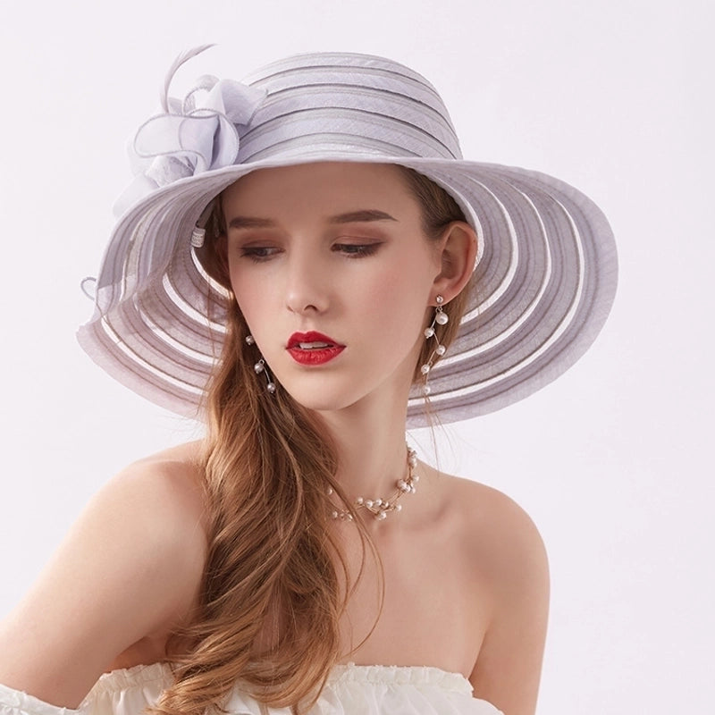 Women's Fashion Solid Color Flowers Flat Eaves Sun Hat