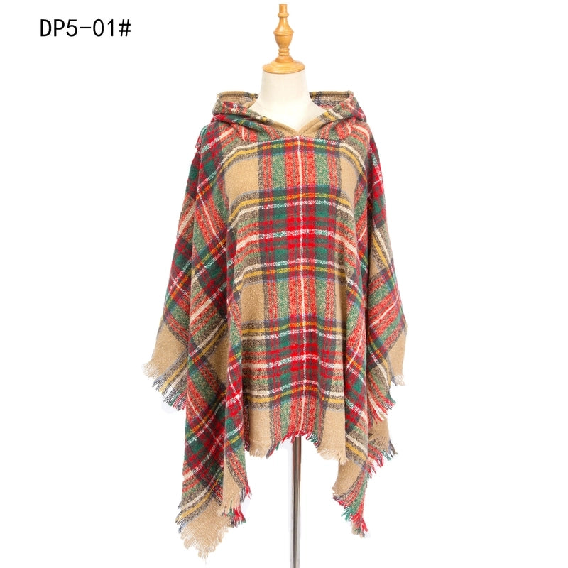 Women's Streetwear Plaid Polyester Tassel Shawl