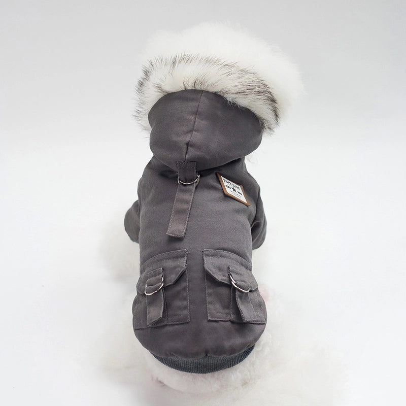 Autumn/winter Season Pet Clothes Dog Cotton Coat Fleece-lined Two-legged Dog Clothing Fashionable Pet Outfit
