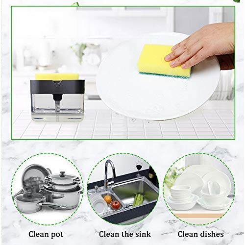 Soap Dispenser . Soap Press Dispenser with Sponge Holder