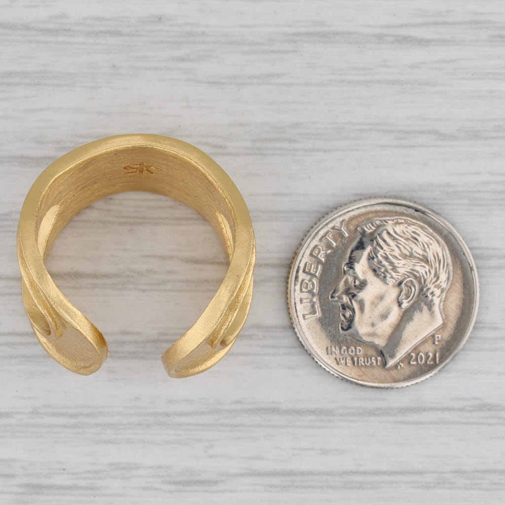 New Stephanie Kantis Statement Cuff Ring Adjustable Size 7 Gold Plated