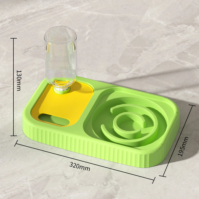 Minimalist PP Stainless Steel Color Block Solid Color Pet Tableware