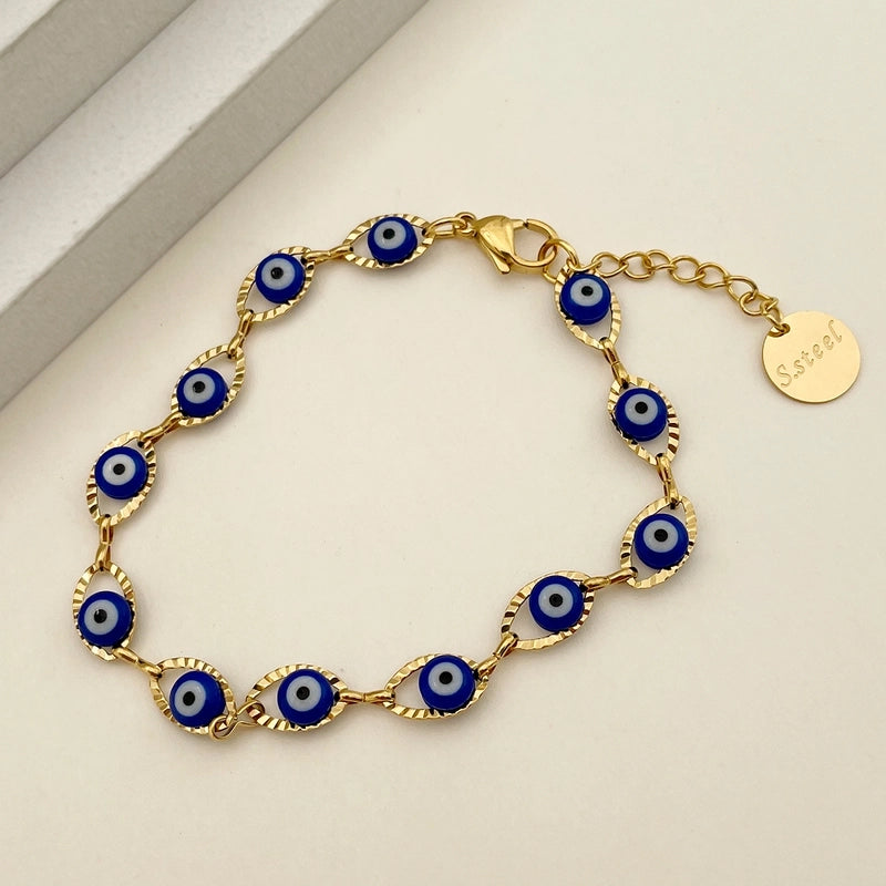 Funny Modern Style Minimalist Eye 304 Stainless Steel Gold Plated Bracelets In Bulk