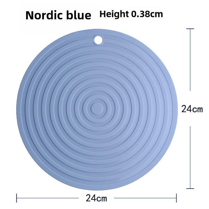 18/24/30cm Round Pattern Heat Insulation Mat Casserole Coaster Bowl Mat Dining Table Mat Induction Cooker Mat Silicone Plate Mat Placemat