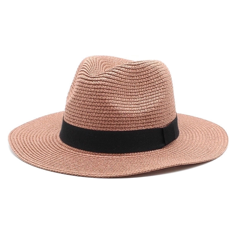 Unisex Minimalist Solid Color Flat Eaves Fedora Hat