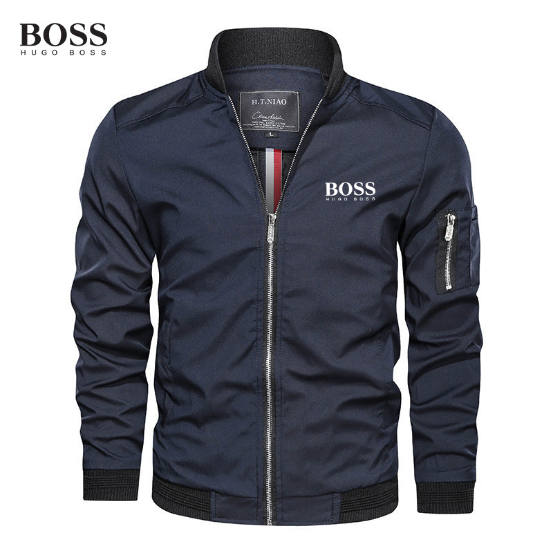 BOSS Men-s Baseball Collar Casual Jacket