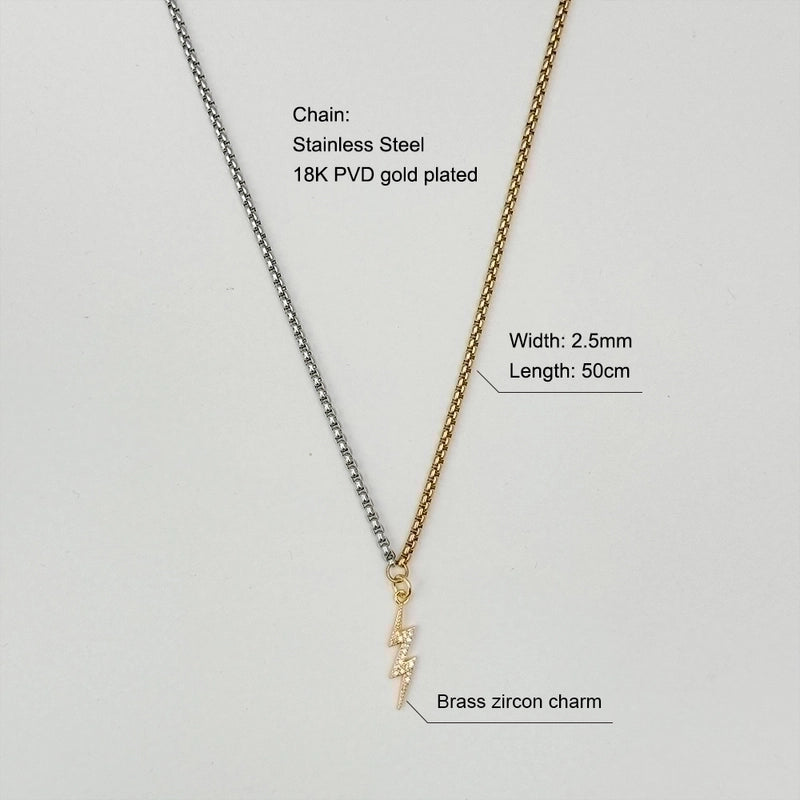 Retro Solid Color Titanium Steel Zircon 18K Gold Plated Plating Inlay Pendant Necklace