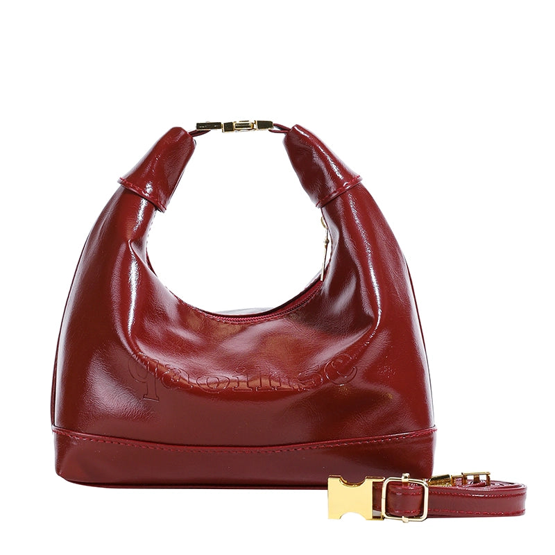 Women's Medium Pu Leather Solid Color Streetwear Dumpling Shape Zipper Crossbody Bag