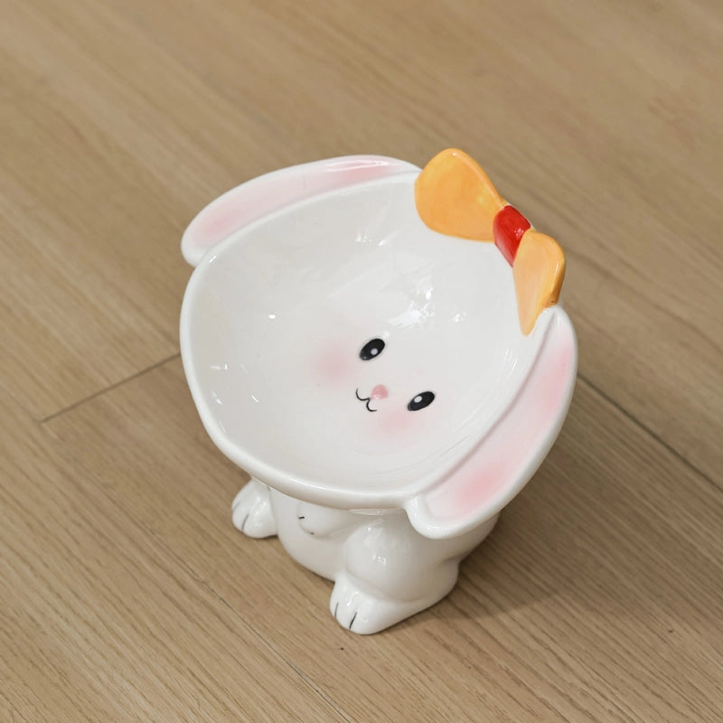 Cat Bowl Ceramic Protection Cervical Spine Drinking Bowl Pet Supplies Cute Slant Anti-overturning Dog Rice Bowl Cat Food Basin