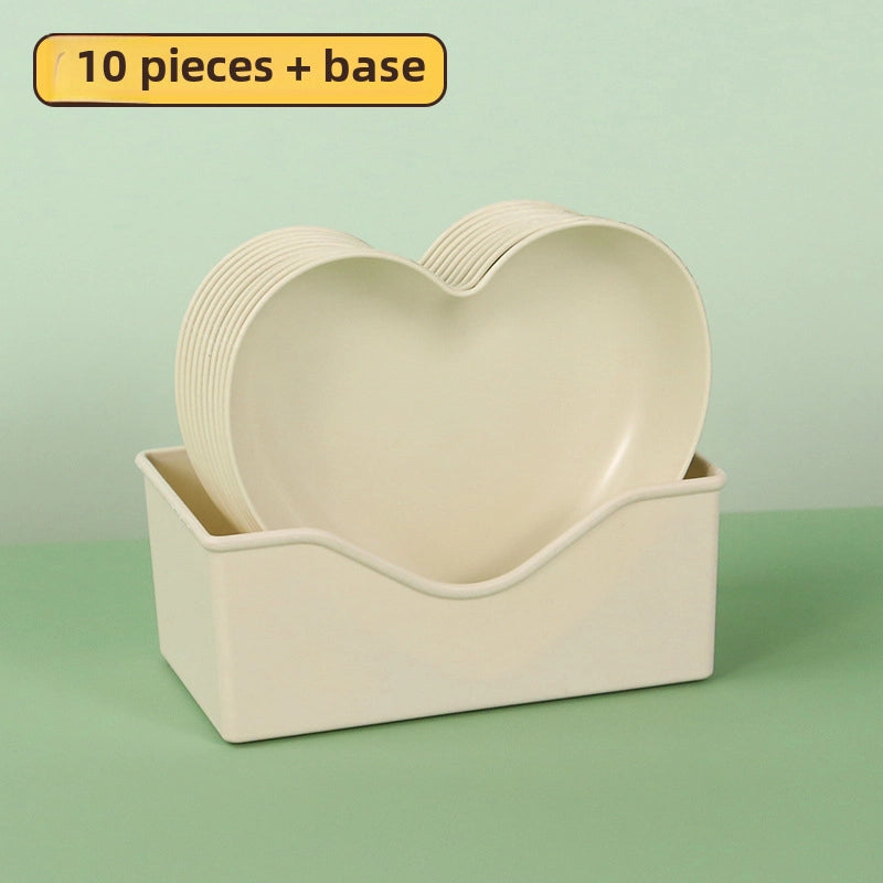 Source Creative Thickened Plastic Peach Heart-shaped Bone-spitting Plate Dist Plate Fruit Plate Nut Snack Plate