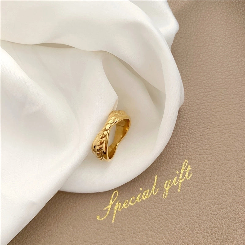 Minimalist Commute Solid Color Stainless Steel Plating Gold Plated Rings