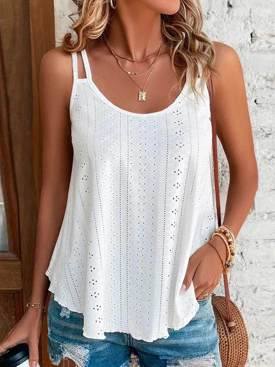 Crew Neck Sleeveless Tank Top