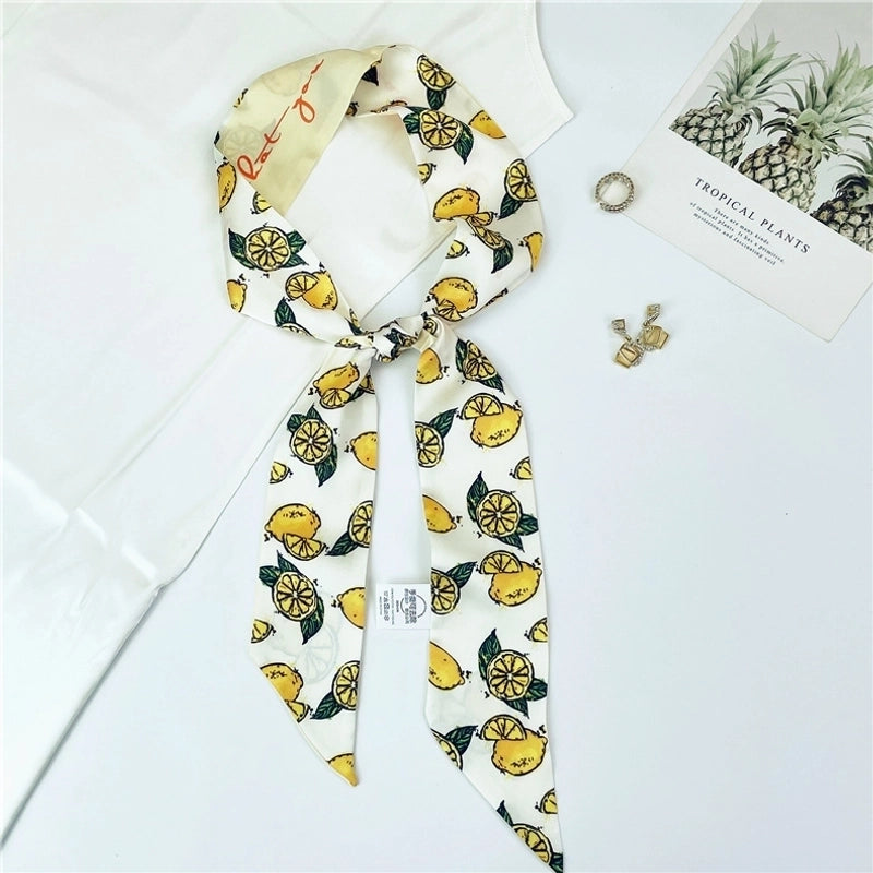 Women's Sweet Flower Satin Silk Scarves