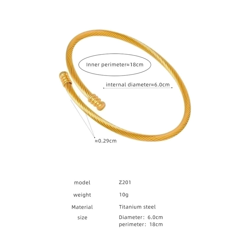 Minimalist Solid Color Titanium Steel Rhinestones 18K Gold Plated Plating Inlay Rings Bracelets