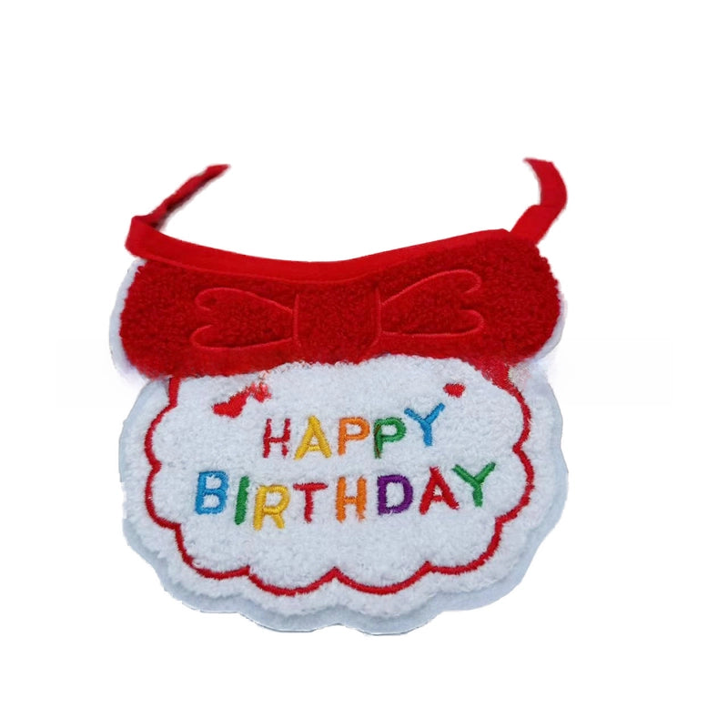 Pet Birthday Bib Cat Birthday Hat Dog Birthday Slippery Towel Cat Birthday Supplies