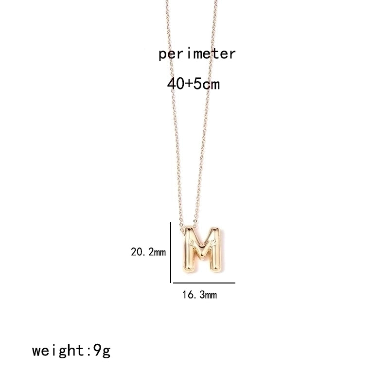 IG Style Minimalist Letter Stainless Steel Copper Polishing Plating Pendant Necklace
