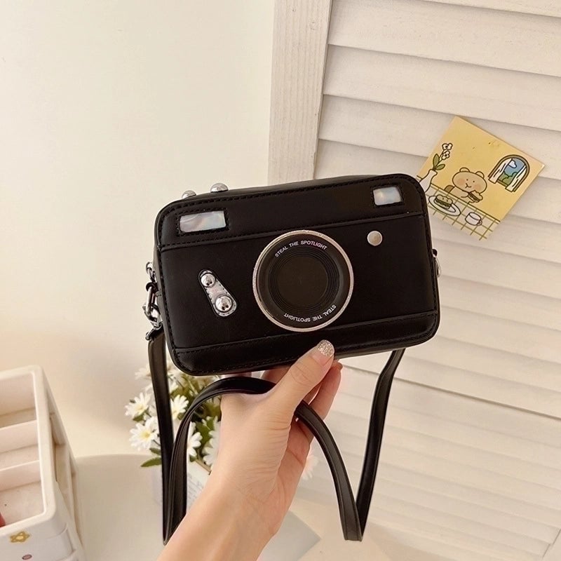 Women's Small All Seasons Pu Leather Camera Vintage Style Square Zipper Shoulder Bag