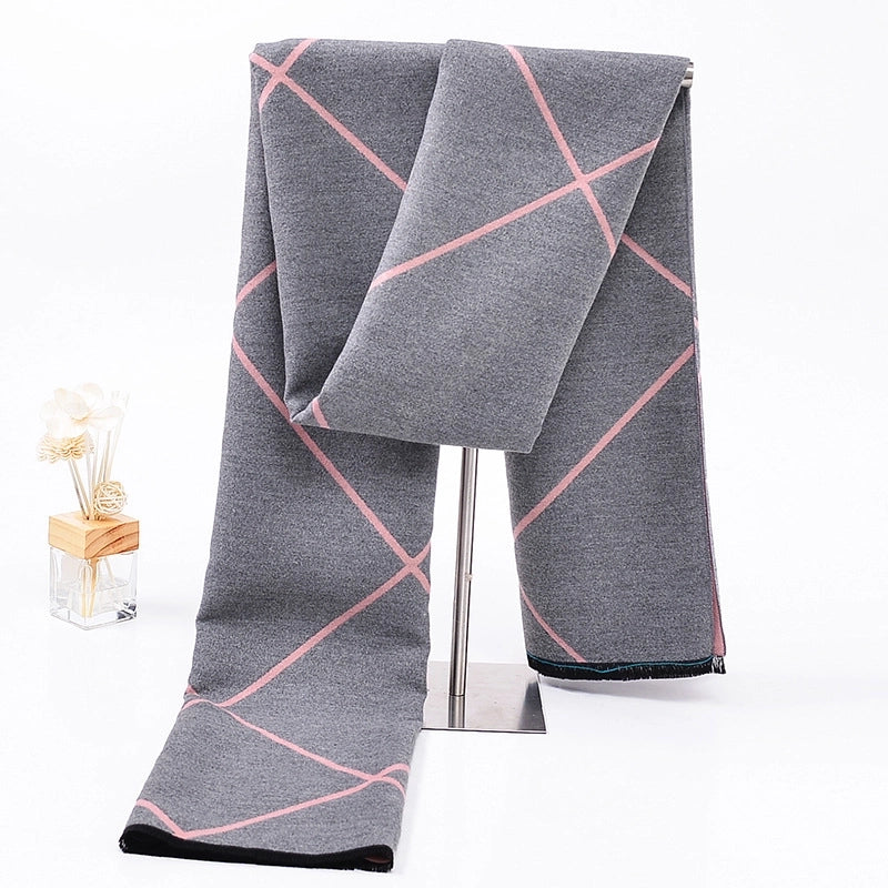 Autumn And Winter New Classic  Double-sided Two-color Plaid Anti-cashmere Women's Scarf Thickened Lengthened Warm