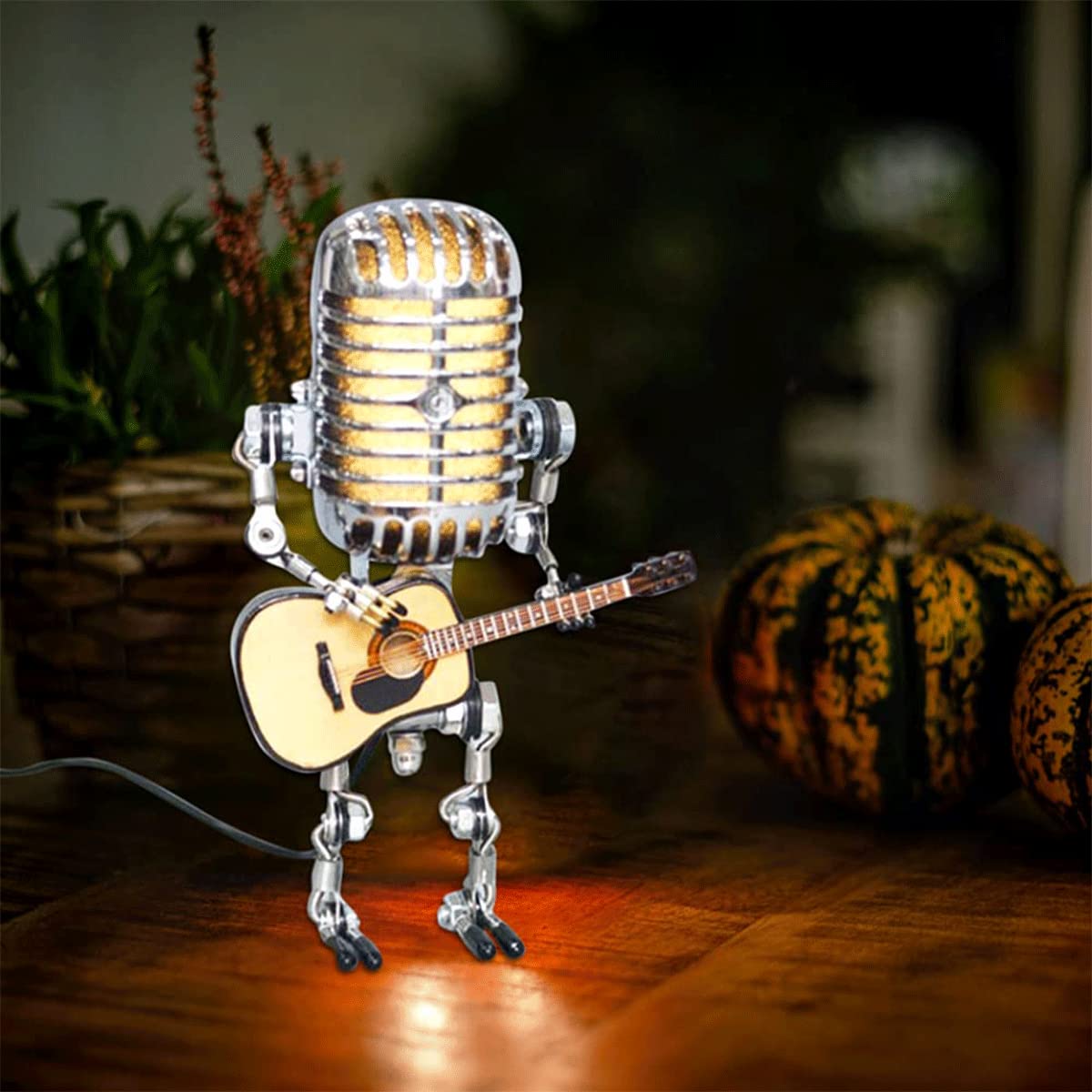 🔥49% OFF🎁Vintage Metal Microphone Robot Desk Lamp🎸