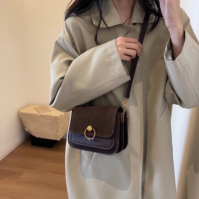 This Year's Popular Small Bag Women's Autumn And Winter Retro  New Fashion Frosted Shoulder Messenger Bag Women's Small Square Bag