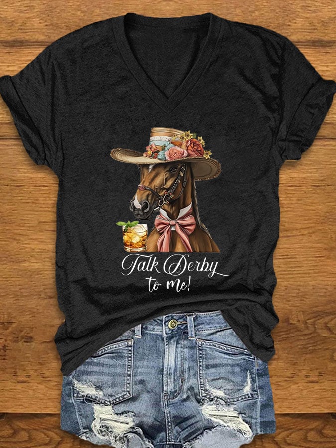 Women's Talk Derby To Me Printed T-Shirt