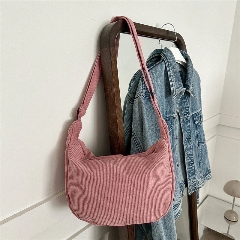 Women's All Seasons Canvas Solid Color Vintage Style Square Zipper Shoulder Bag