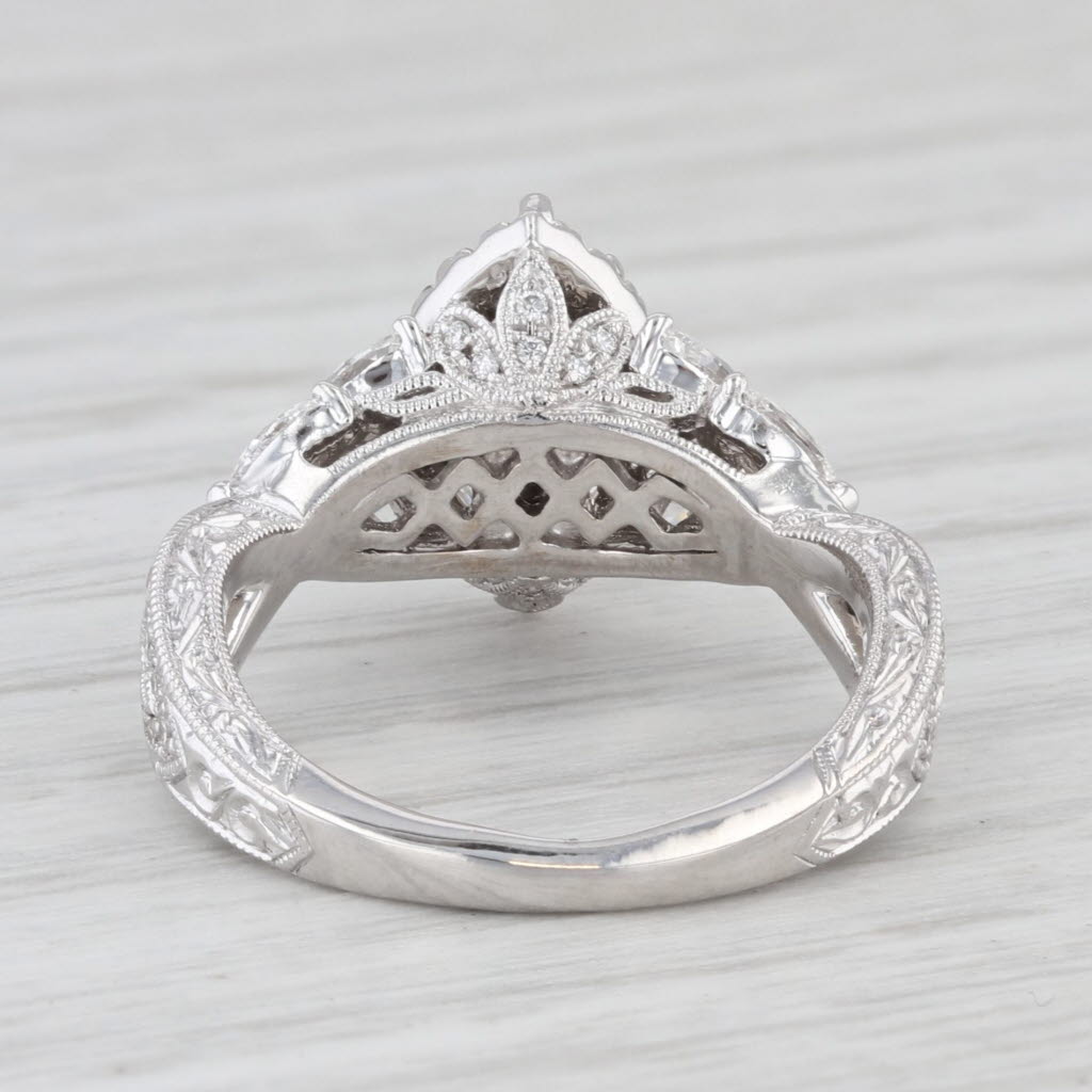 Neil Lane 1.34ctw Marquise Halo Engagement Ring 14k White Gold Size 4.25