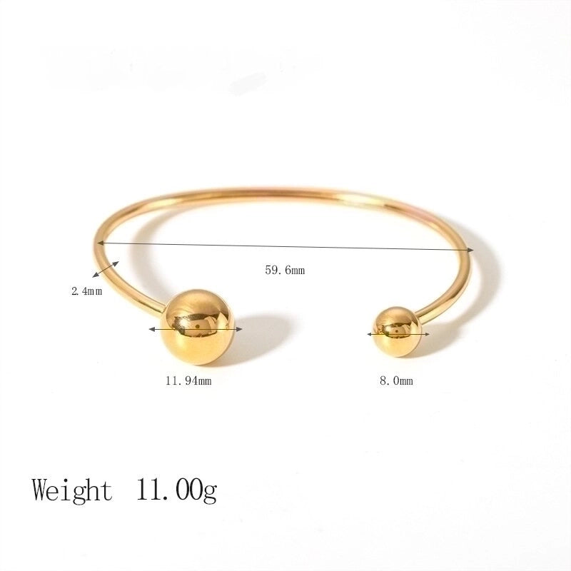 Ig Style Minimalist Solid Color Stainless Steel Plating 18k Gold Plated Bangle