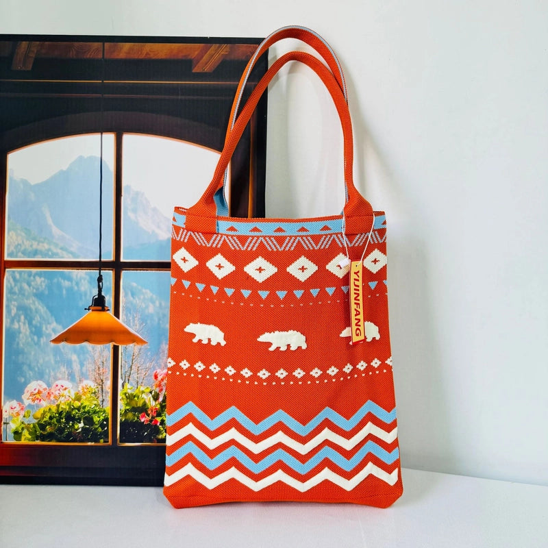 Women's Large Polyester Geometric Streetwear Square Open Handbag