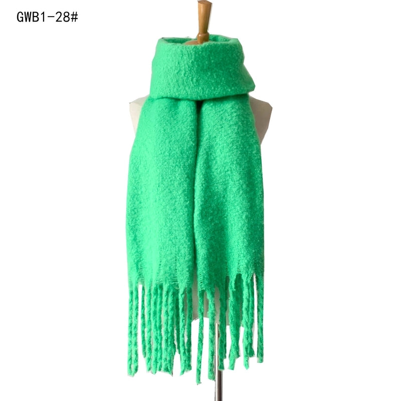 Women's Vintage Style Solid Color Polyester Scarf