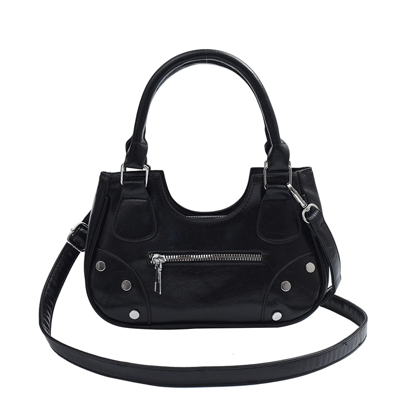 Women's Medium Pu Leather Solid Color Streetwear Zipper Underarm Bag