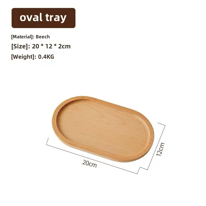 Oval Wooden Tray Solid Wood Rectangular Plate Black Walnut Afternoon Tea Coffee Tray Exquisite Small Tray