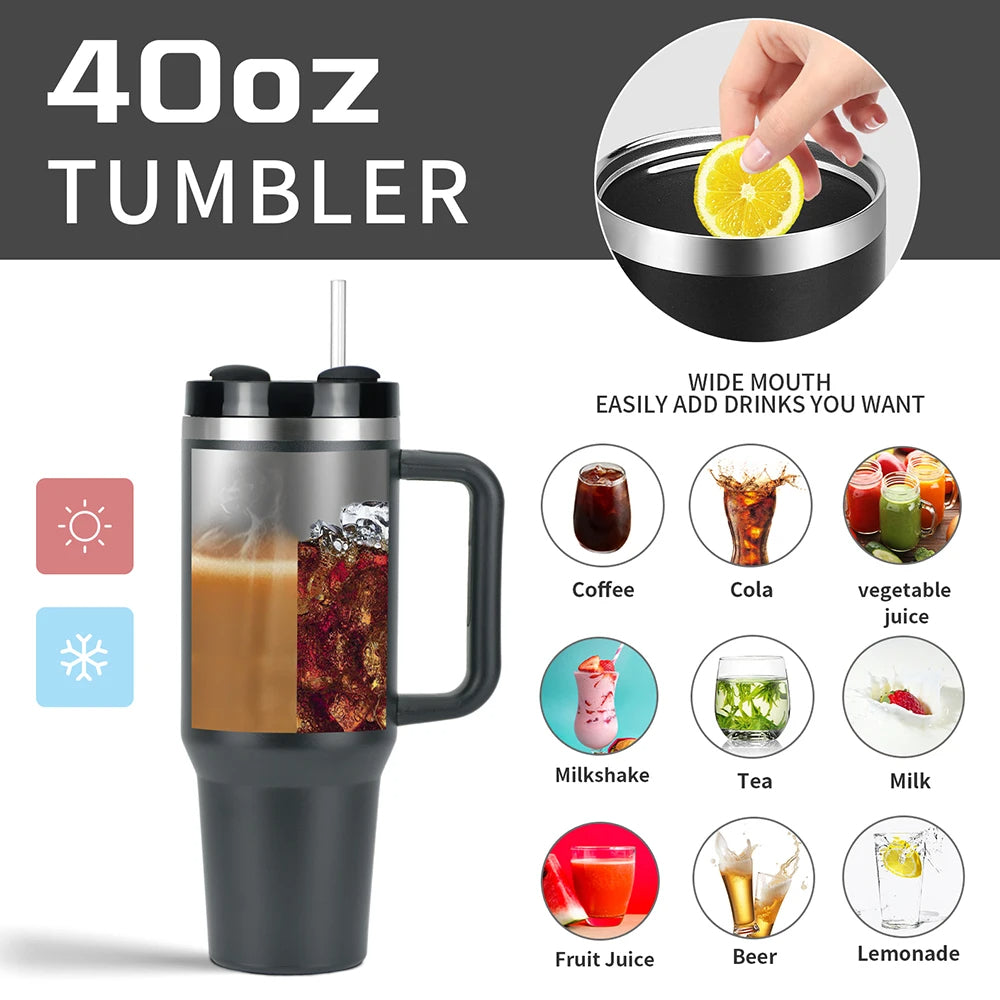 Stainless Steel Tumbler with Straw