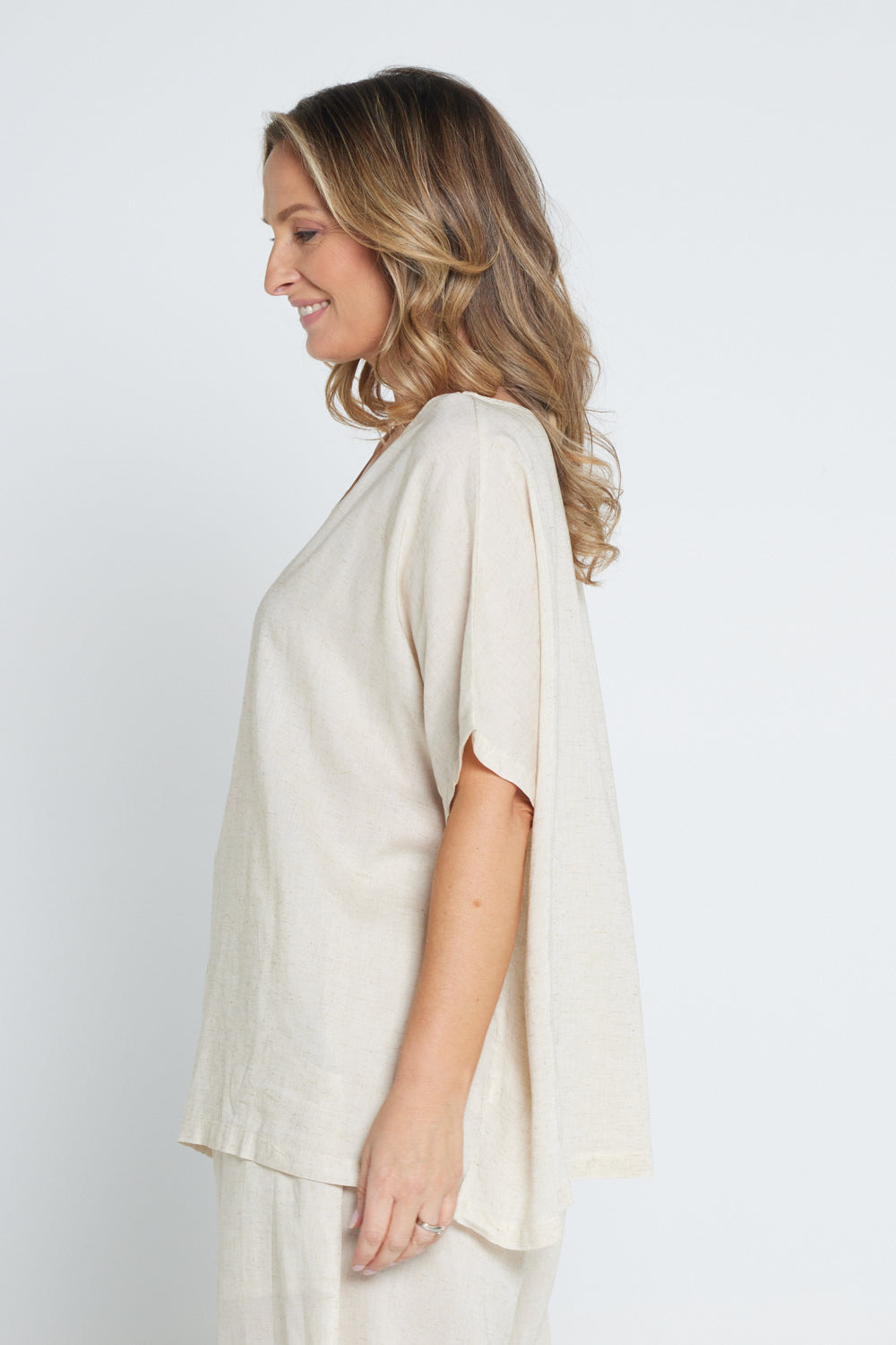 Adalee Linen Top - Flax