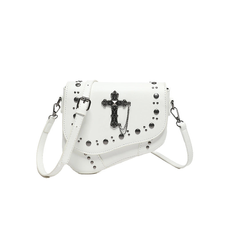 Women's Medium Pu Leather Cross Solid Color Streetwear Square Flip Cover Crossbody Bag