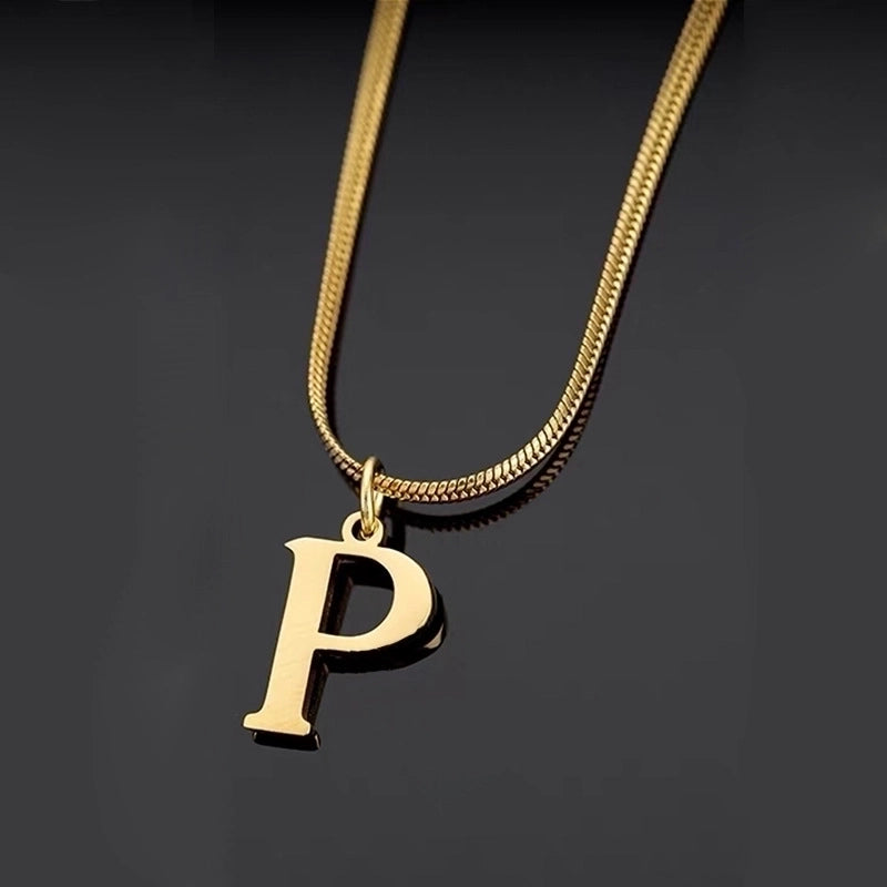 Minimalist Letter Titanium Steel Plating Necklace 1 Piece