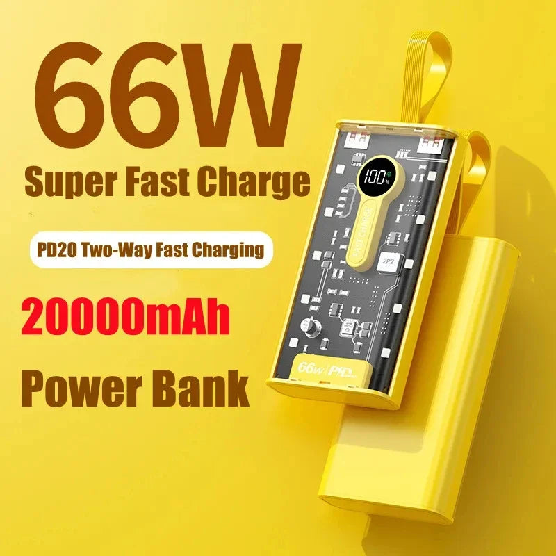 Transparent  Power Bank 20000mAh Fast Charging