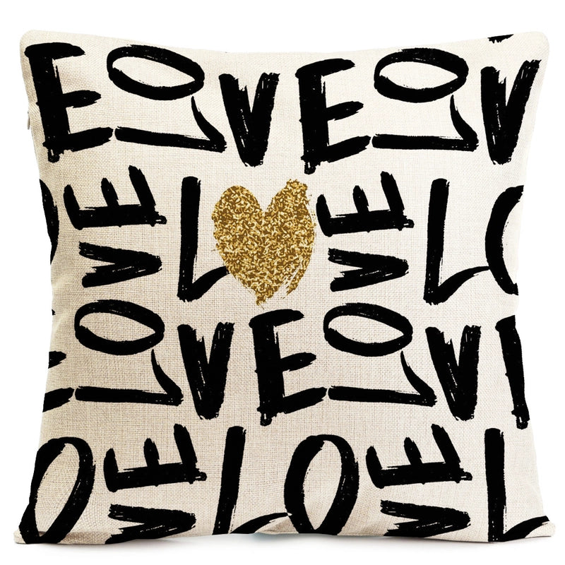 Valentine'S Day Casual Elegant Minimalist Heart Shape Linen Pillow Cases Couch & Sofa Decor
