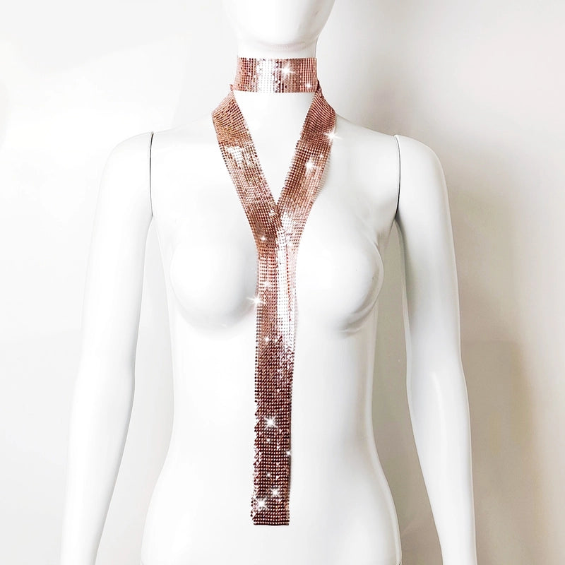 Unisex Shiny Solid Color Metal Sequins Solid Color Scarf