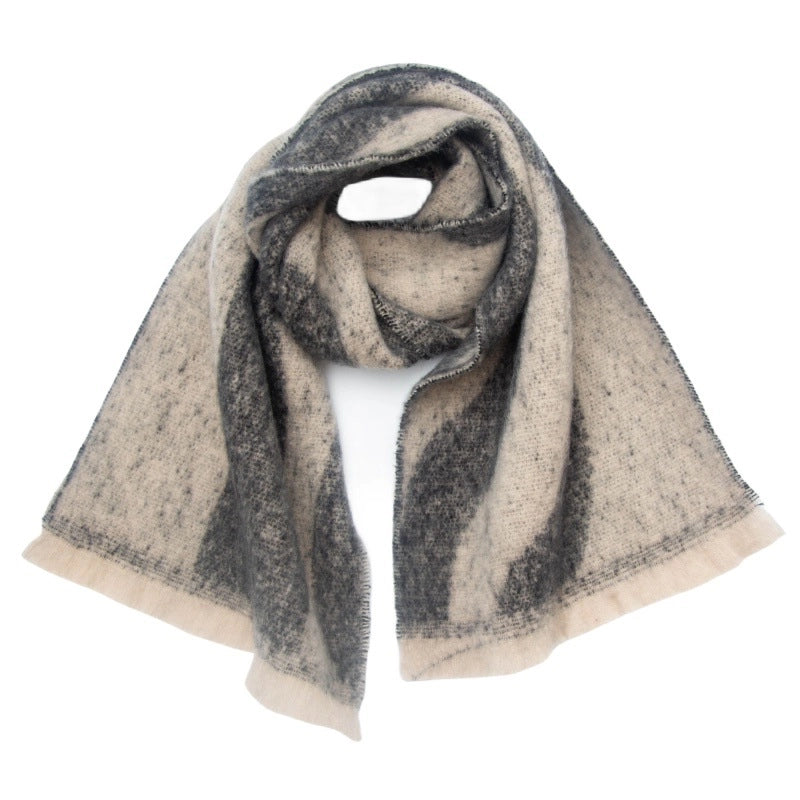 Unisex Casual Minimalist Color Block Stripe Polyester Scarf