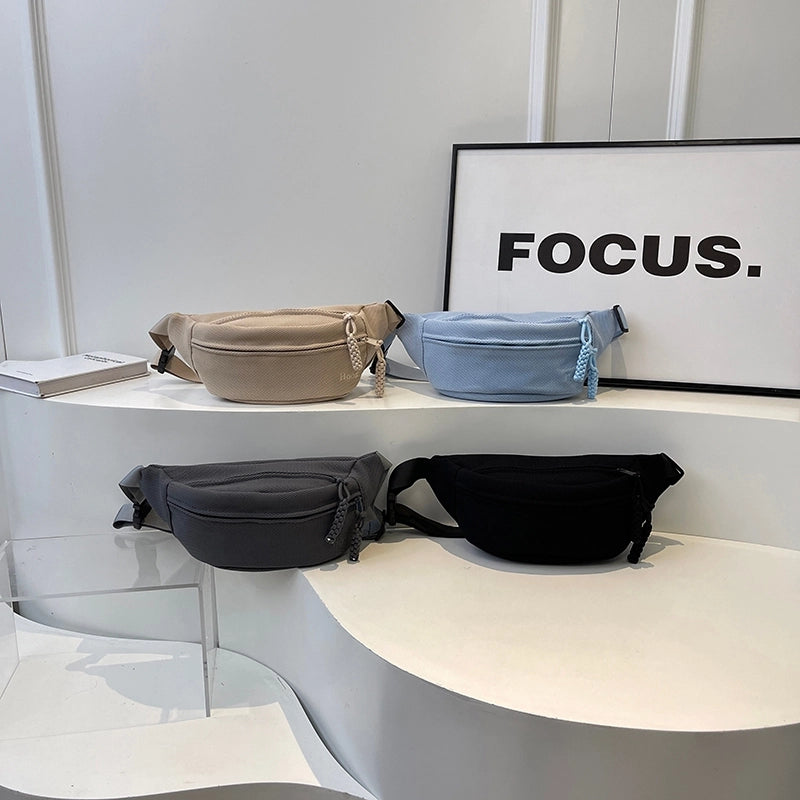 Women's Classic Style Sports Solid Color Canvas Waist Bags
