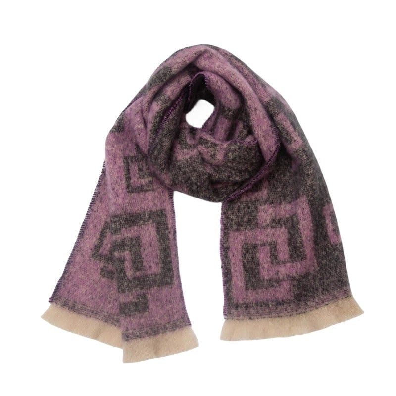 Unisex Casual Minimalist Geometric Polyester Scarf