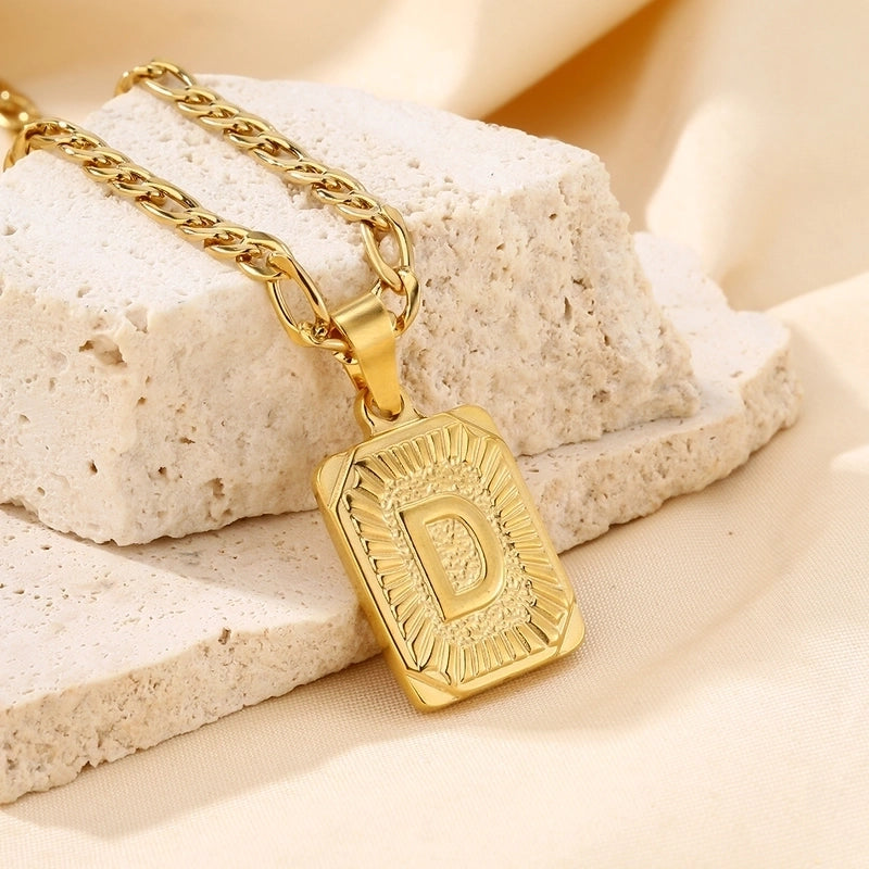 Casual Minimalist Letter 304 Stainless Steel 18K Gold Plated Pendant Necklace