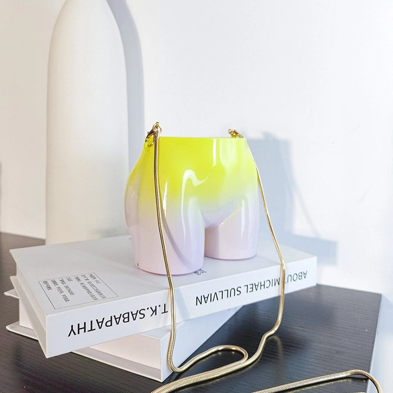 Women's Small Arylic Gradient Color Streetwear Lock Clasp Crossbody Bag