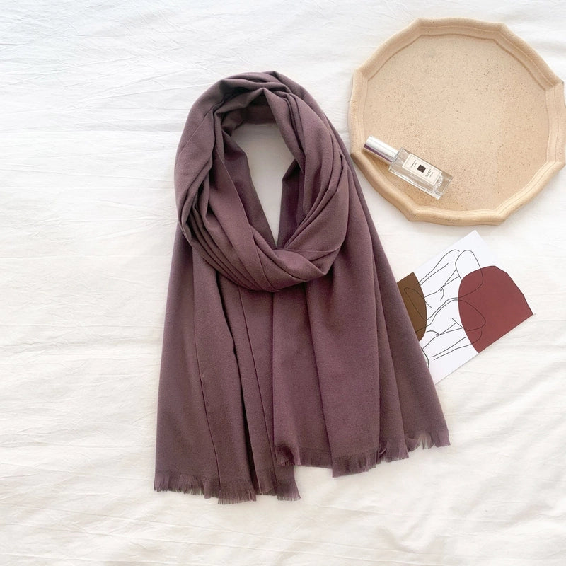Women's Minimalist Solid Color Imitation Cashmere Scarf